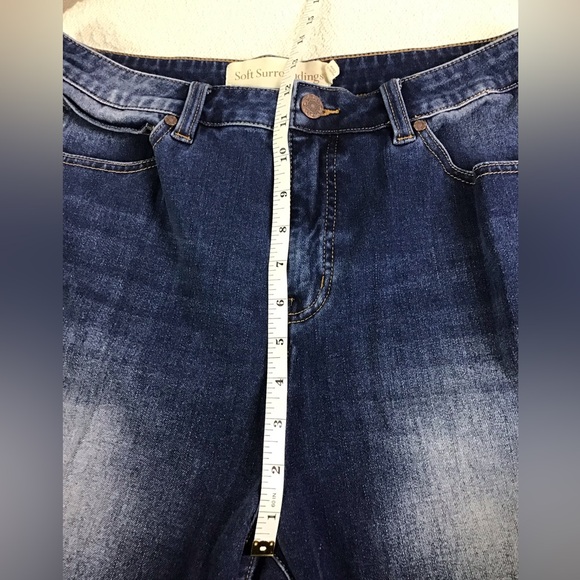 Soft Surroundings Ultimate Denim Straight Leg Jeans blue with fading Size 12 - Picture 8 of 13